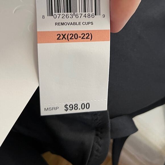 Becca Color Code Flounce Tankini top black - 2X - Picture 10 of 10